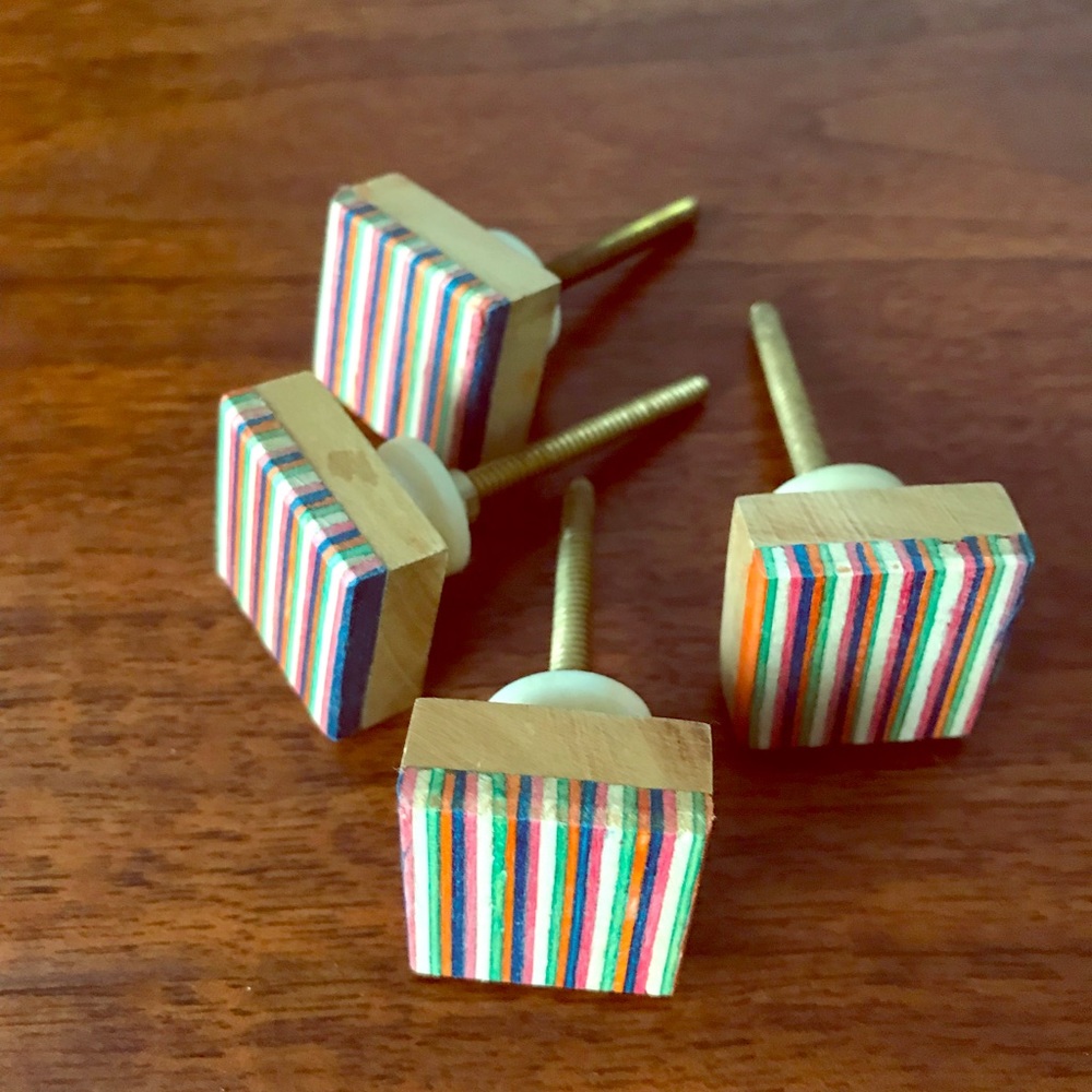 Drawer or Cabinet Drawer Pull / Inlaid Wood Stripe